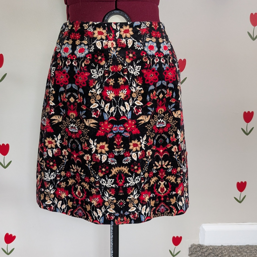 Floral Black Skirt